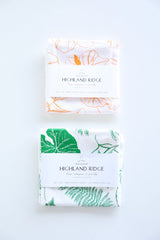 Tropical Leaves Tea Towel  |  monstera palm house plant lover floral flour sack kitchen dish towel hand towel