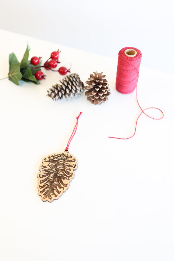 Wooden Pinecone Classic Christmas Ornament | Christmas tree pinecone ornament wooden ornament stocking stuffer hostess gift pinecone tree