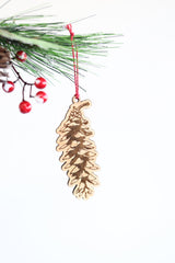 Wooden Pinecone Christmas Ornament | Christmas tree pinecone ornament wooden ornament stocking stuffer hostess gift pinecone tree decor