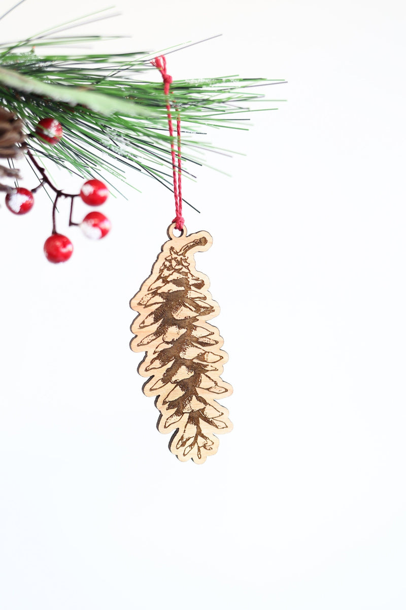 Wooden Pinecone Christmas Ornament | Christmas tree pinecone ornament wooden ornament stocking stuffer hostess gift pinecone tree decor