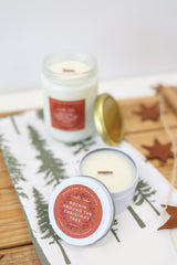 Hand-Poured Soy Candle - Orange Clove "Rockin' Around The Christmas Tree" Tin | cozy scented candle gift handmade holiday Christmas candle