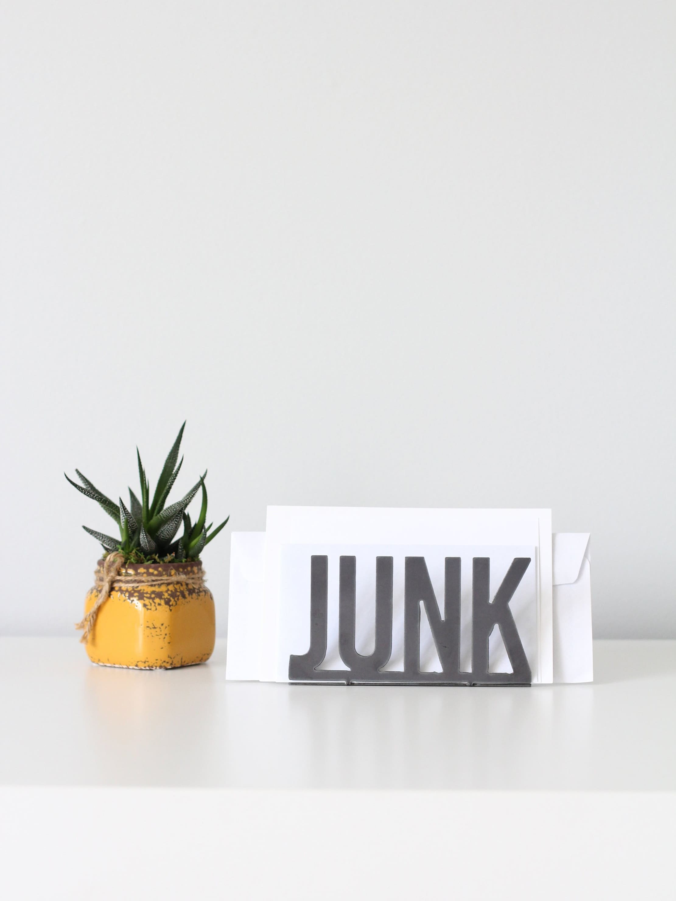 Junk Mail Modern Metal Mail Holder  