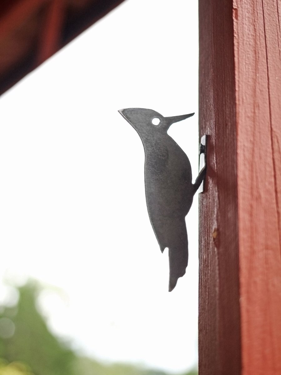 Metal Bird Statue - Woodpecker Bird Art - Highland Ridge Decor